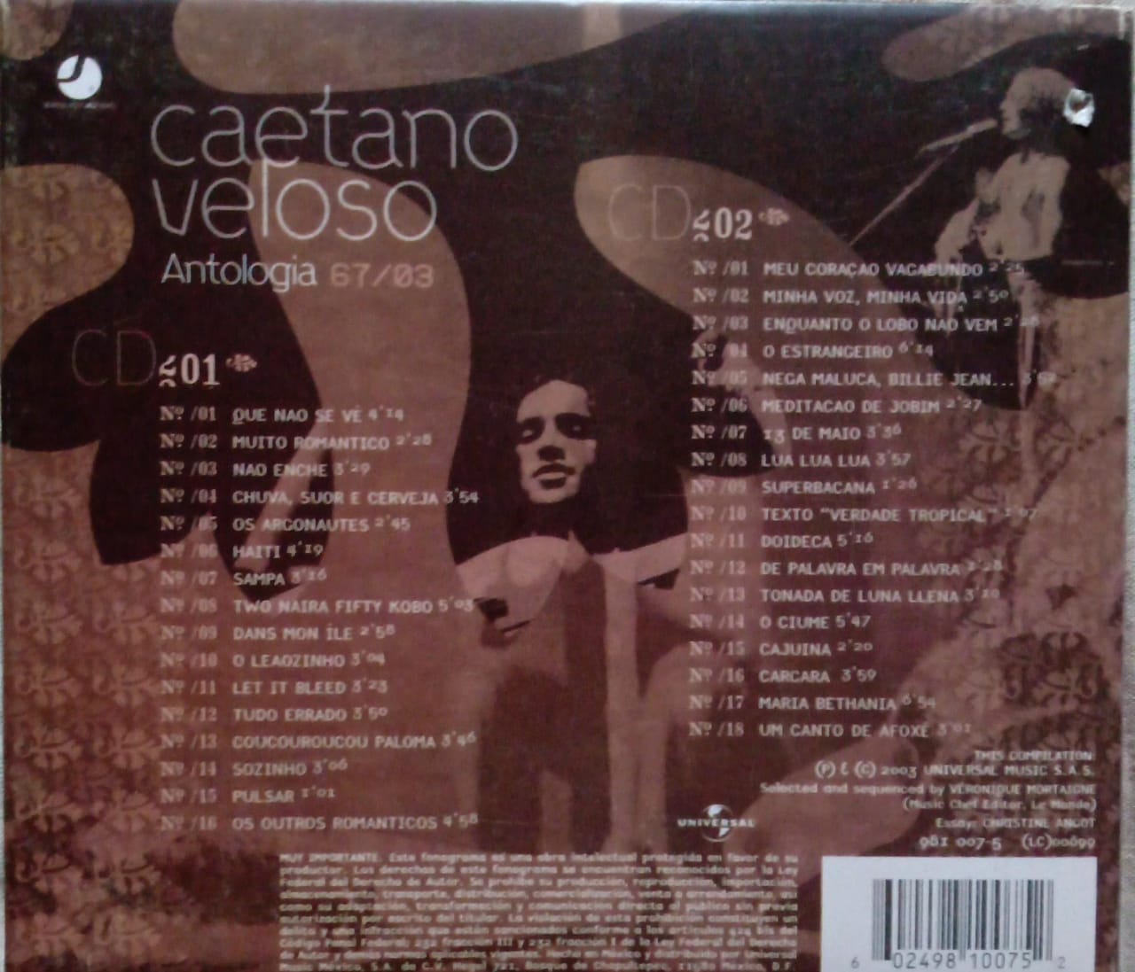 Caetano Veloso – Antologia 67/03. Cd doble buen estado.