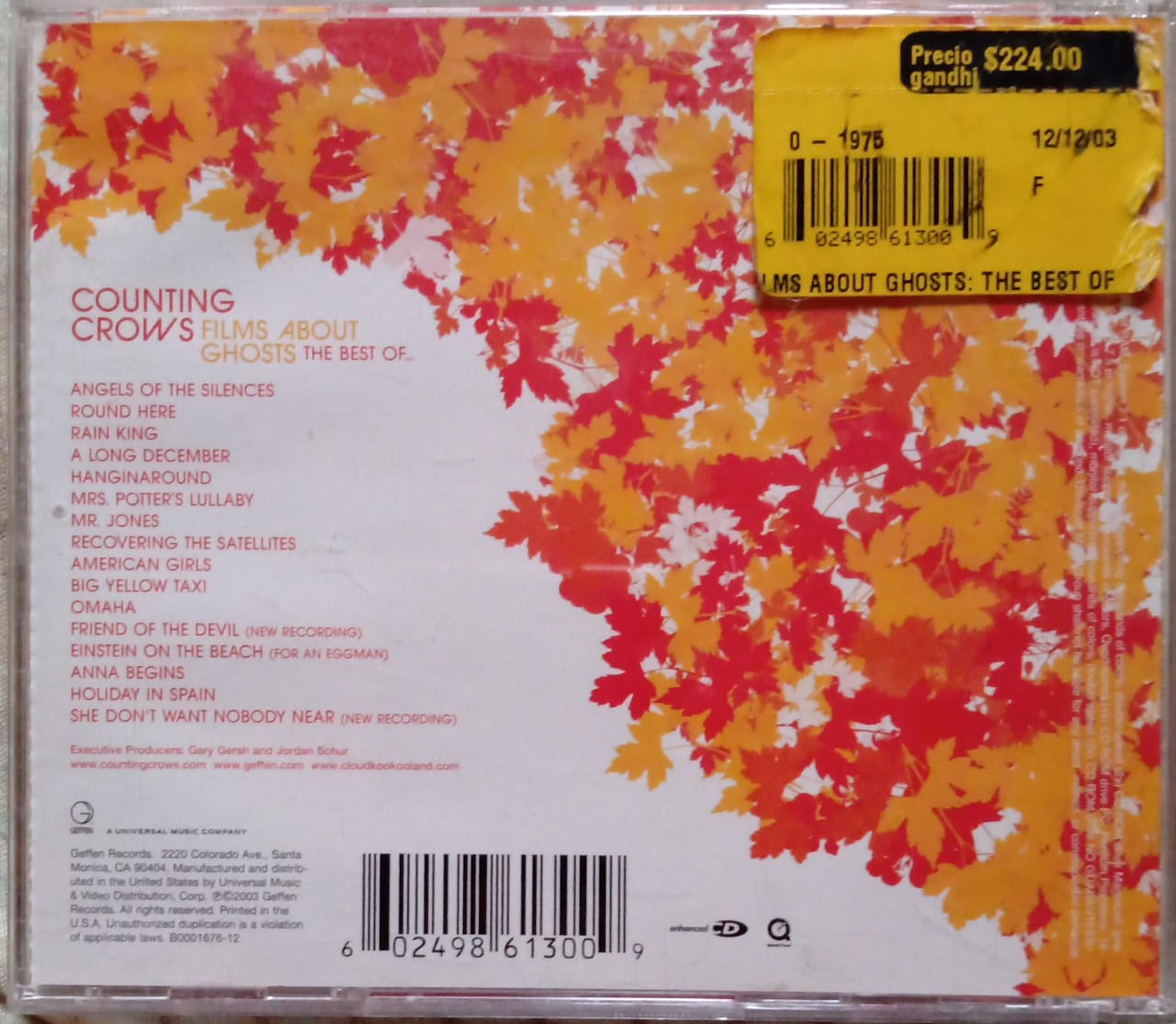 🎧 COUNTING CROWS – FILMS ABOUT GHOSTS: THE BEST OF 💿. Cd.
