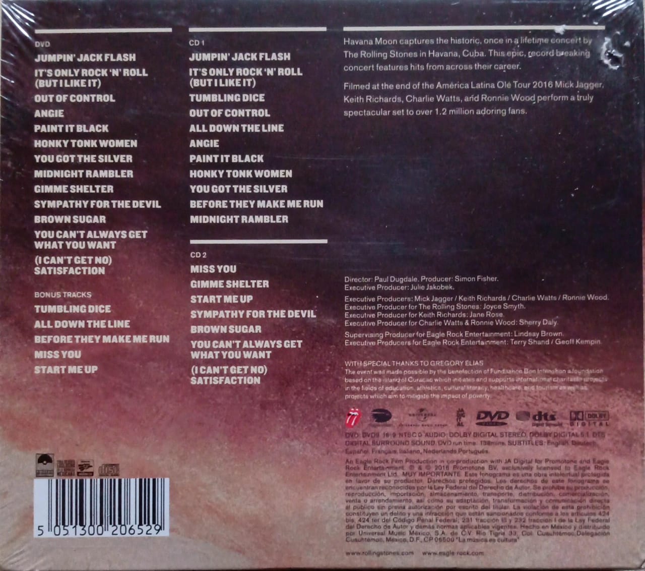 The Rolling Stones – Havana Moon 💿 CD triple nuevo.