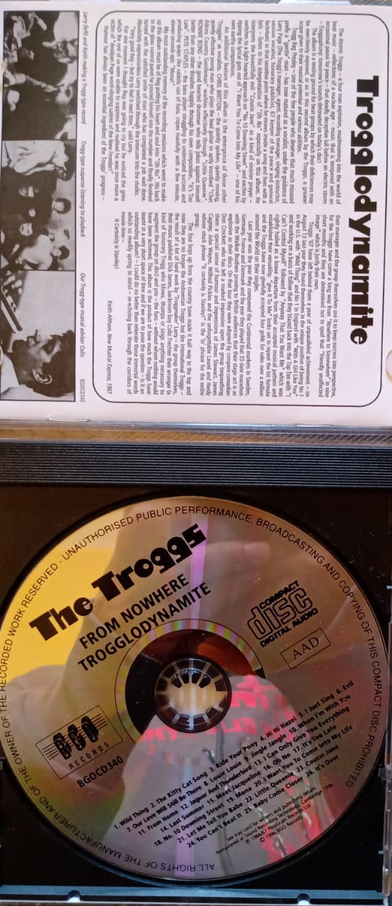 The Troggs – From Nowhere / Trogglodynamite. Cd importado excelente estado.