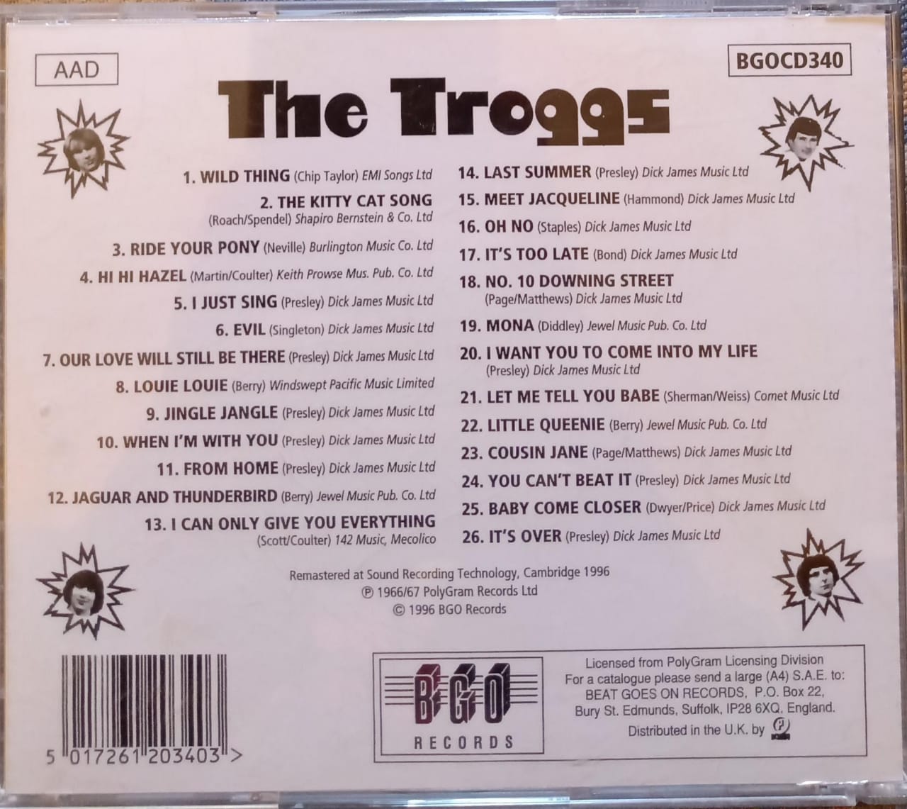 The Troggs – From Nowhere / Trogglodynamite. Cd importado excelente estado.