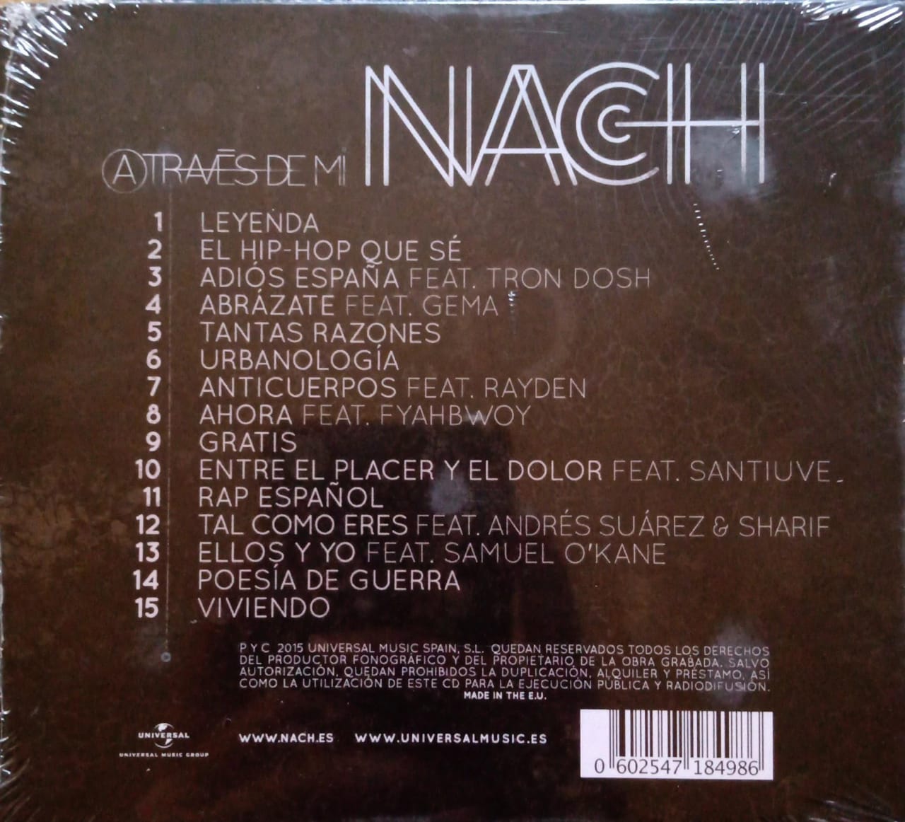 Nach – A Través De Mí. Cd nuevo digipak nuevo.
