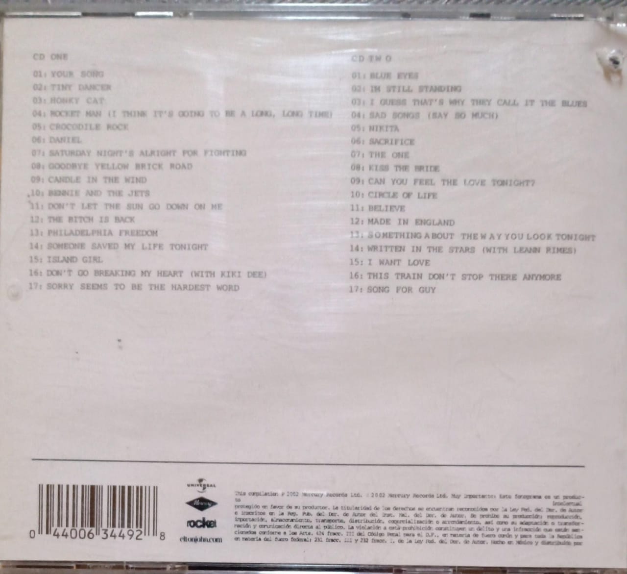 Elton John – Greatest Hits 1970–2002. Cd doble excelente estado.