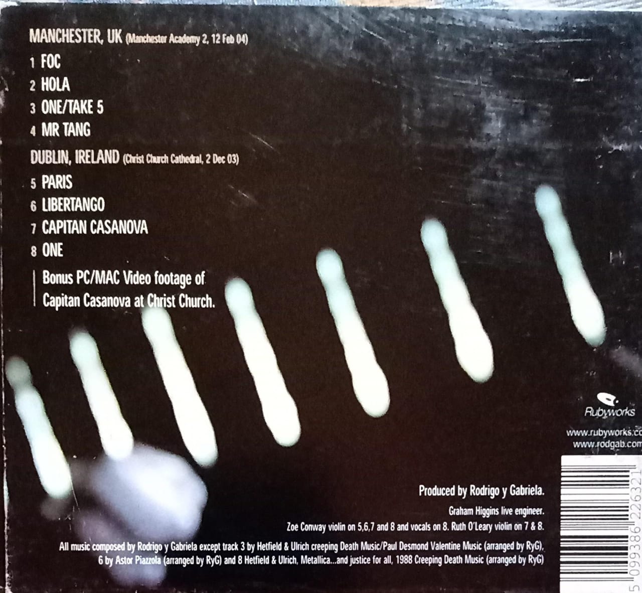 RODRIGO Y GABRIELA – LIVE: MANCHESTER AND DUBLIN. Cd excelente estado.