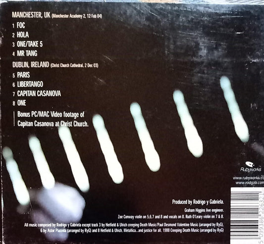 RODRIGO Y GABRIELA – LIVE: MANCHESTER AND DUBLIN. Cd excelente estado.