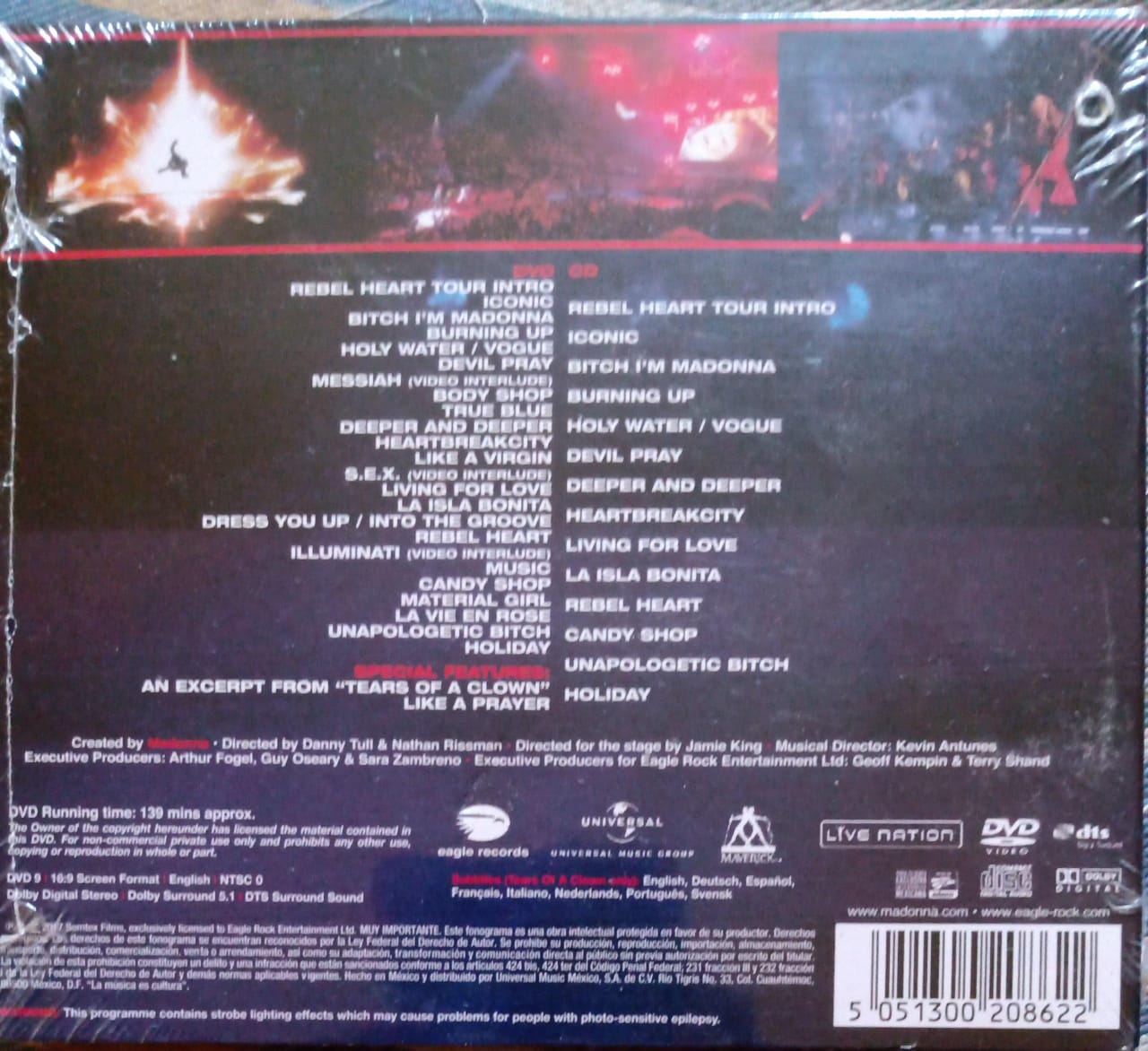Madonna – Rebel Heart Tour. Cd y DVD nuevo.