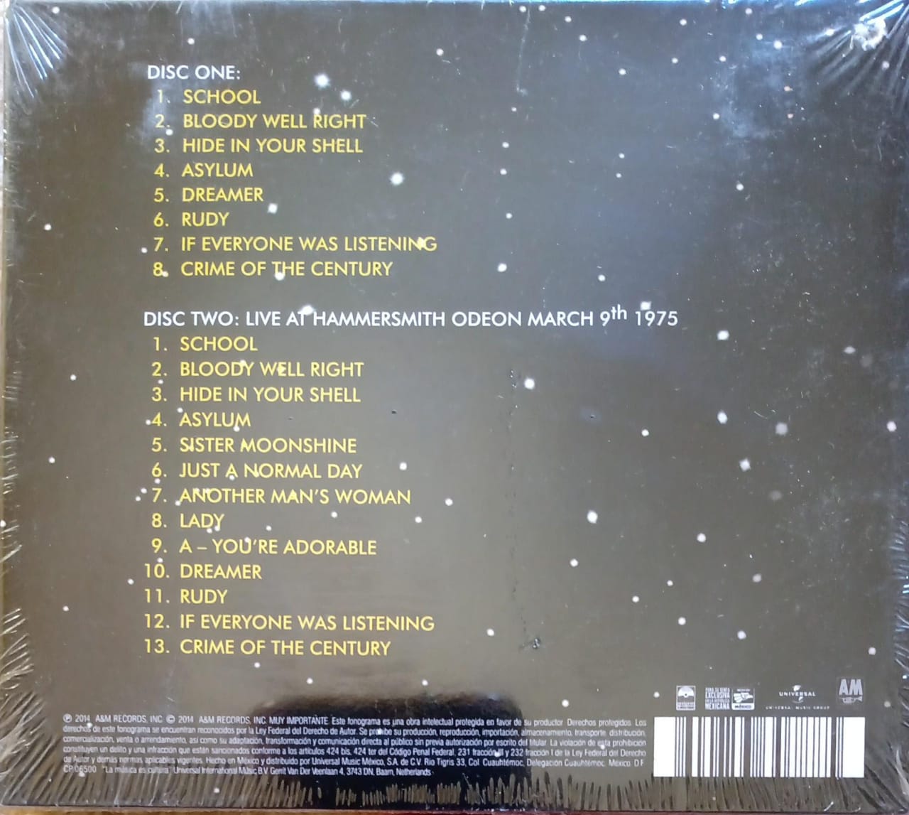 Supertramp – Crime of the Century. Cd doble nuevo.