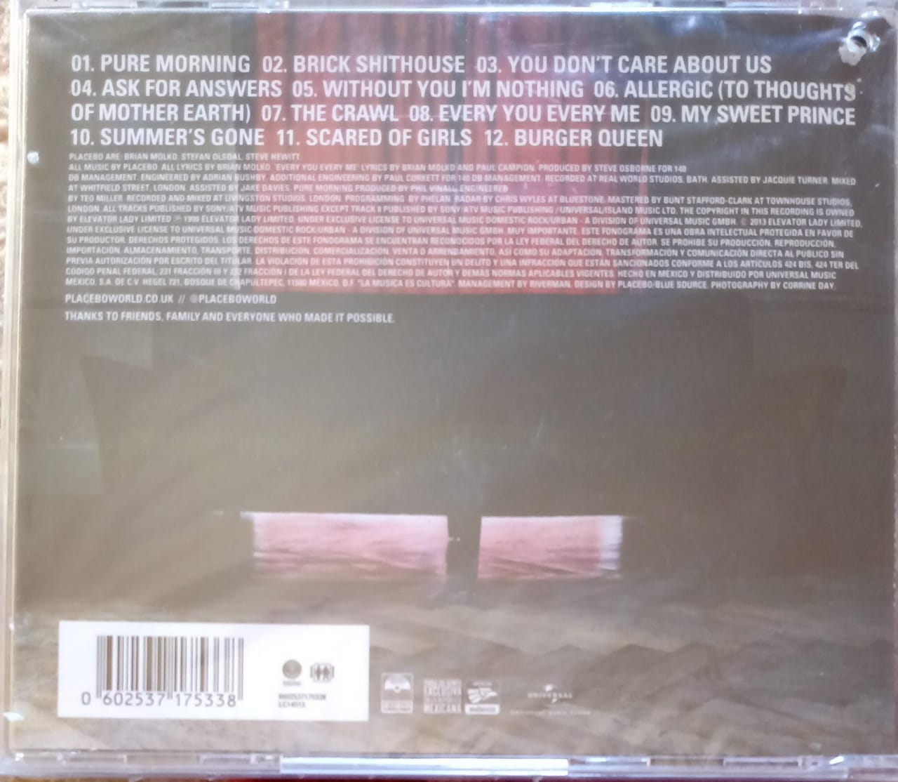 Placebo – Without You I'm Nothing. Cd nuevo.