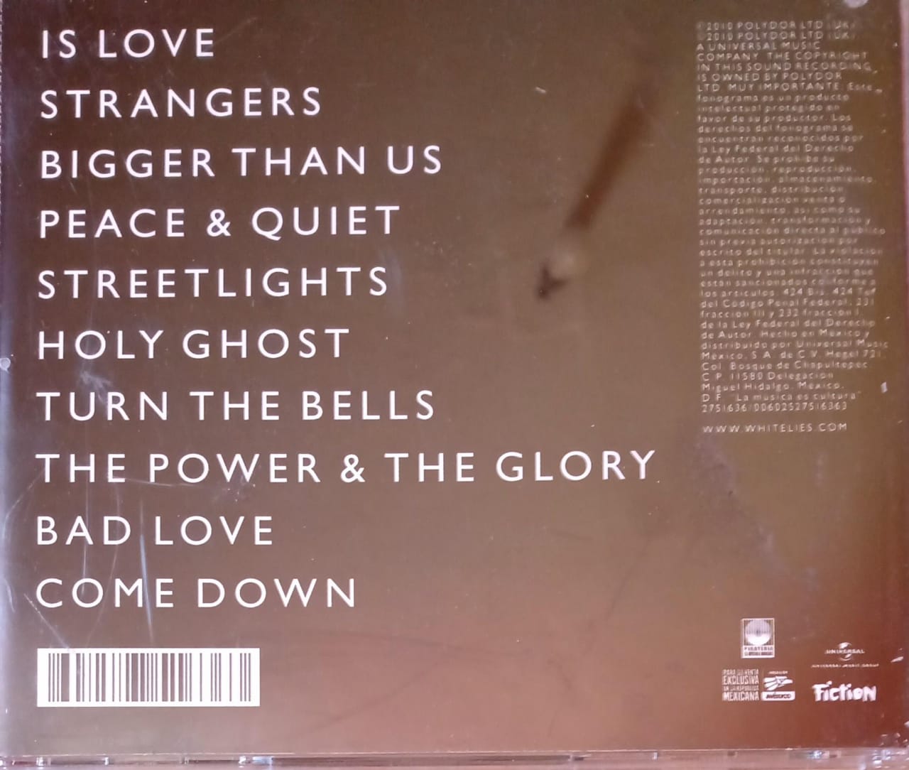 White Lies – Ritual. CD en excelente estado. Ejemplar autografiado.
