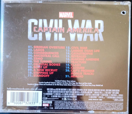 Henry Jackman – Captain America: Civil War. OST Soundtrack. Cd nuevo.