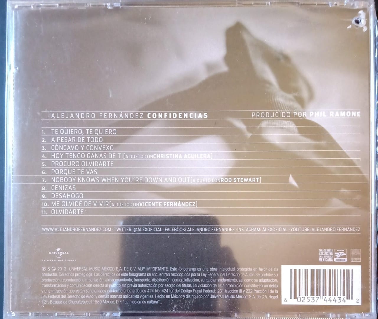 Alejandro Fernández – Confidencias. Cd nuevo.