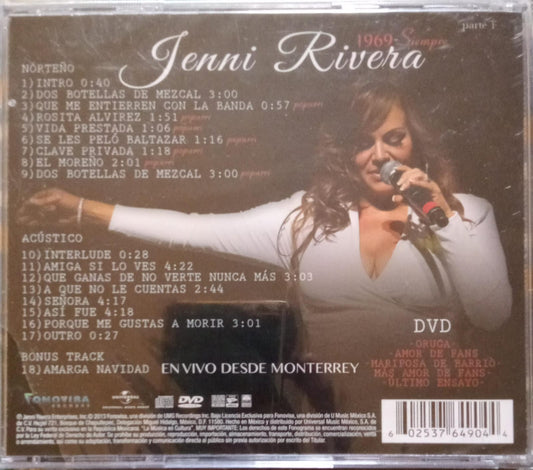 Jenni Rivera – 1969 - Siempre En Vivo Desde Monterrey (Parte 1). Cd doble nuevo.