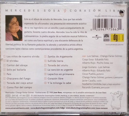 Mercedes Sosa – Corazón Libre. Cd buen estado.