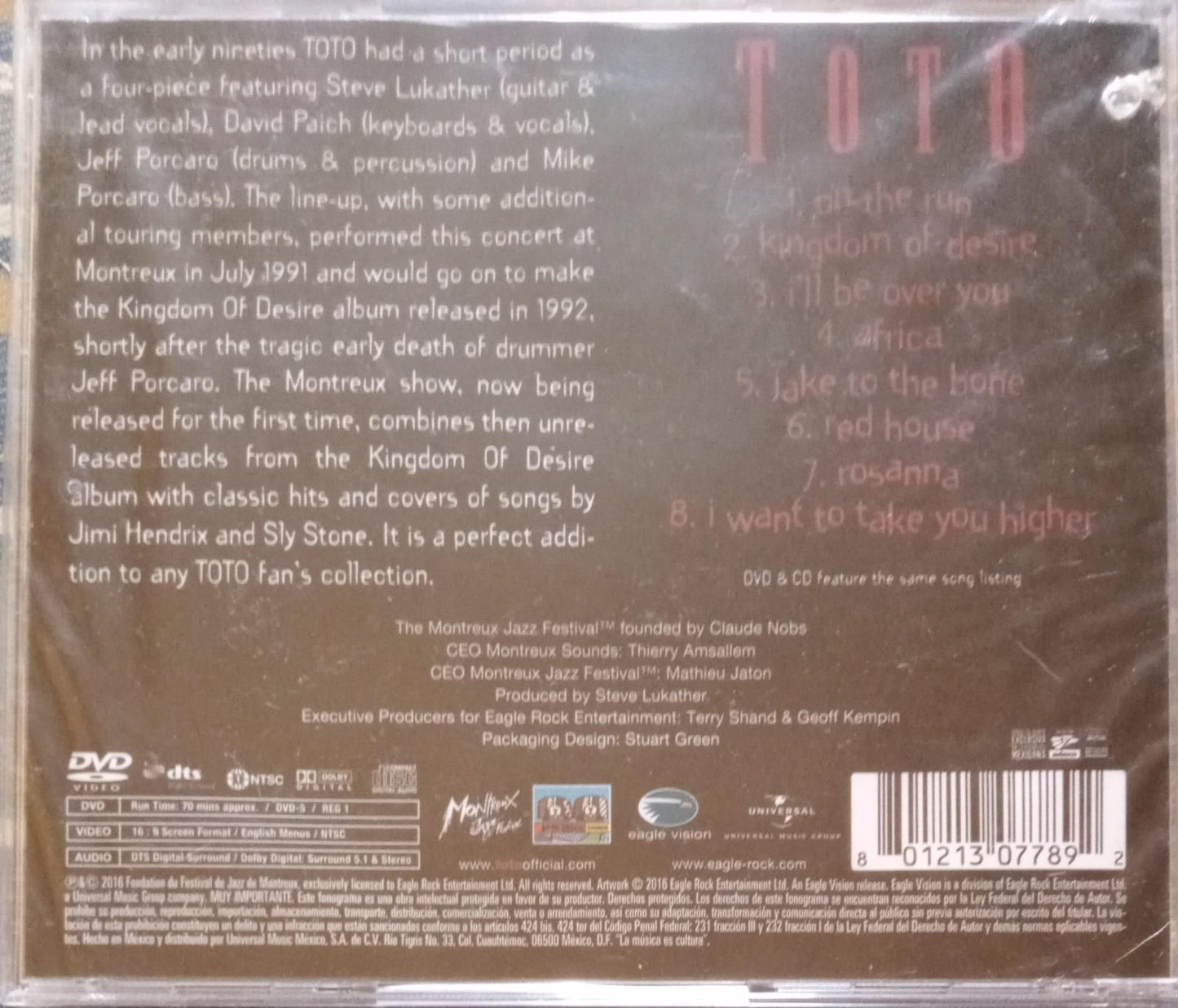 TOTO – Live at Montreux 1991. Cd nuevo.