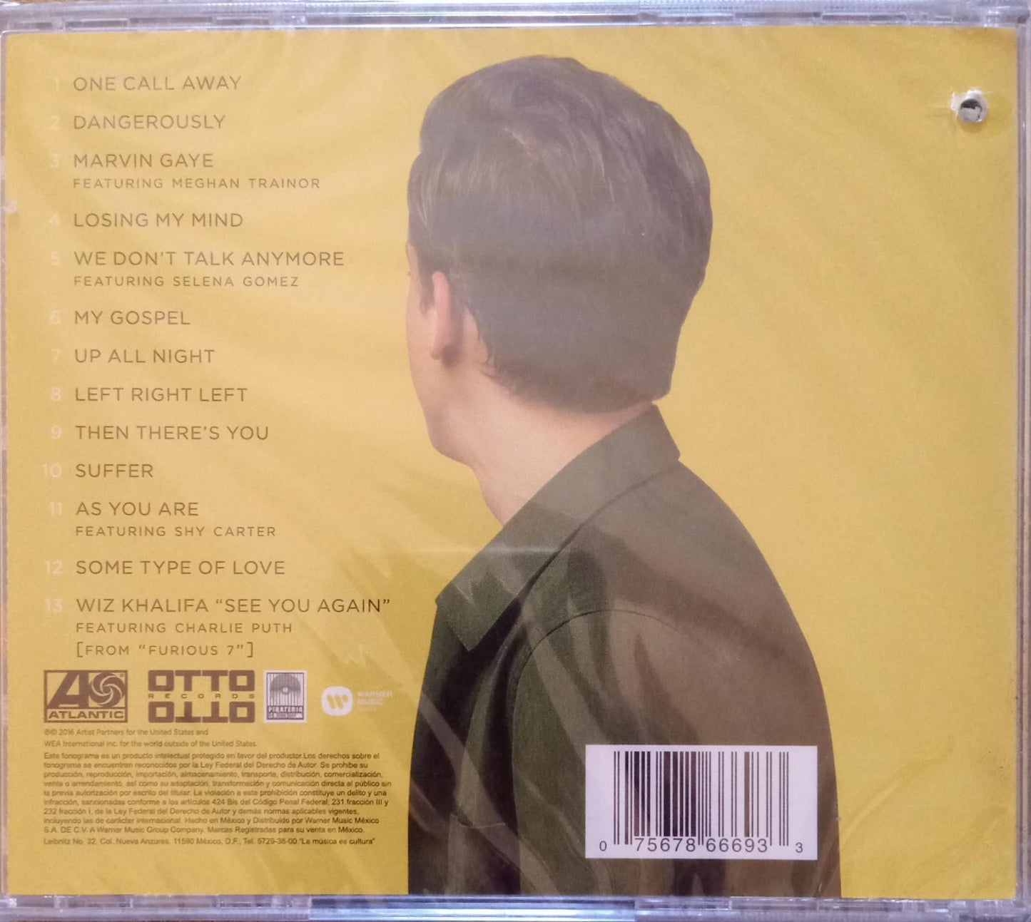 CHARLIE PUTH – Nine Track Mind. Cd nuevo.