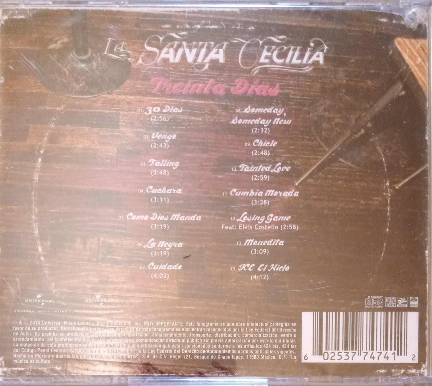 La Santa Cecilia – Treinta Días. Cd nuevo.