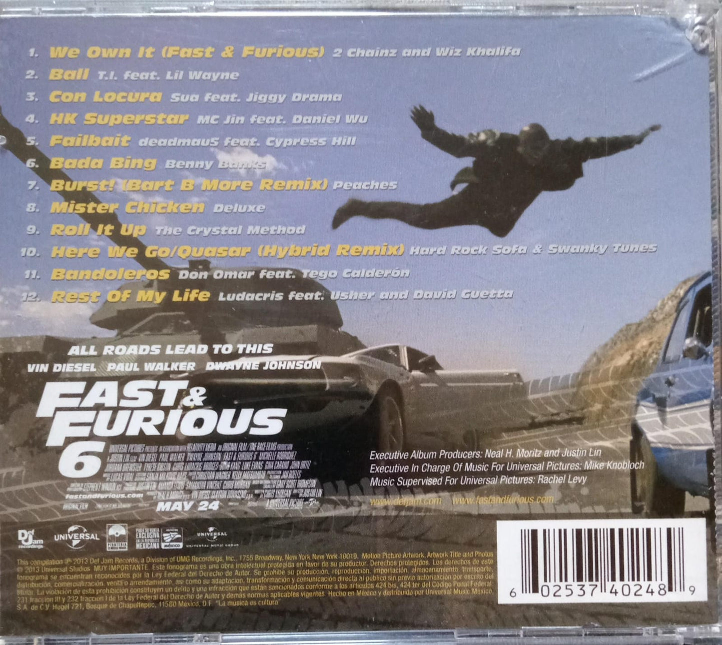 Varios – Fast & Furious 6 (OST Soundtrack). Excelente estado.