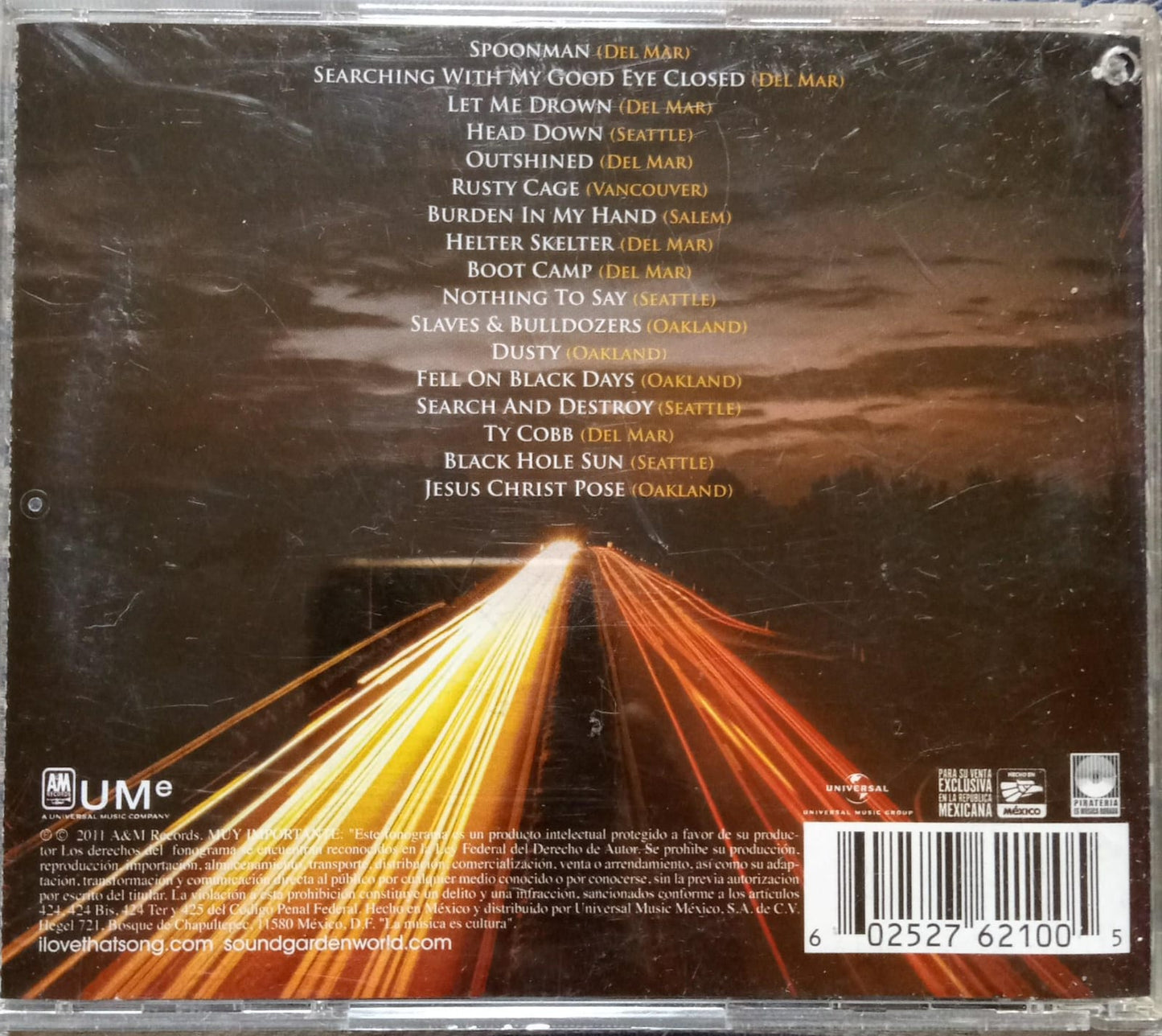 SOUNDGARDEN – Live on I-5. Cd excelente estado.