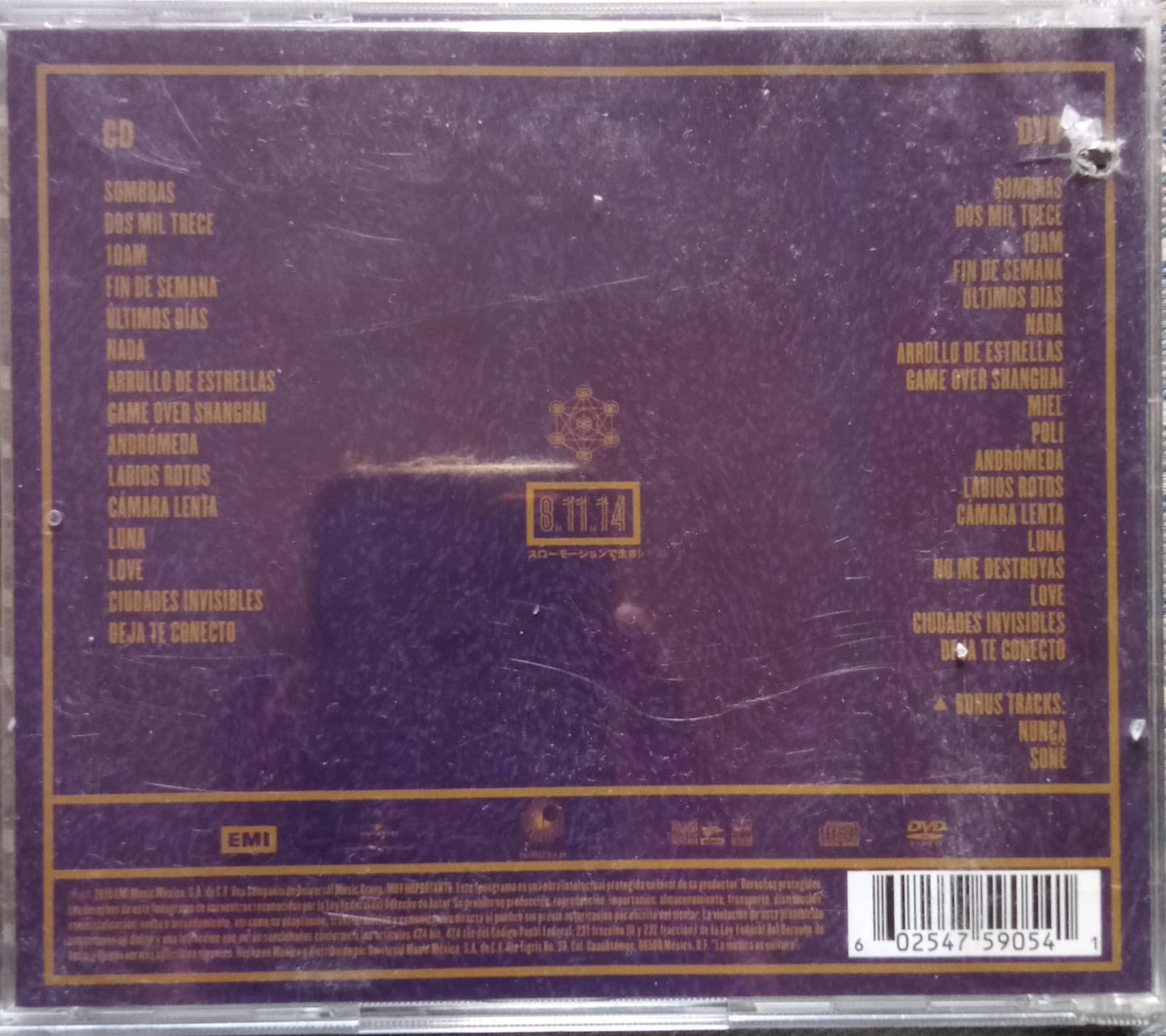 Zoé – 08.11.14 En Vivo En El Foro Sol. Cd doble nuevo.