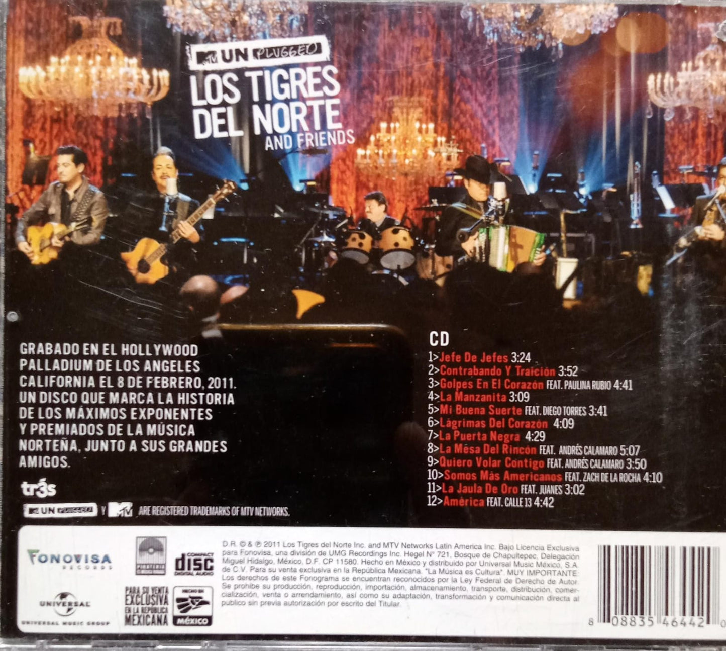 Los Tigres Del Norte – MTV Unplugged Los Tigres Del Norte & Friends. CD excelente estado.
