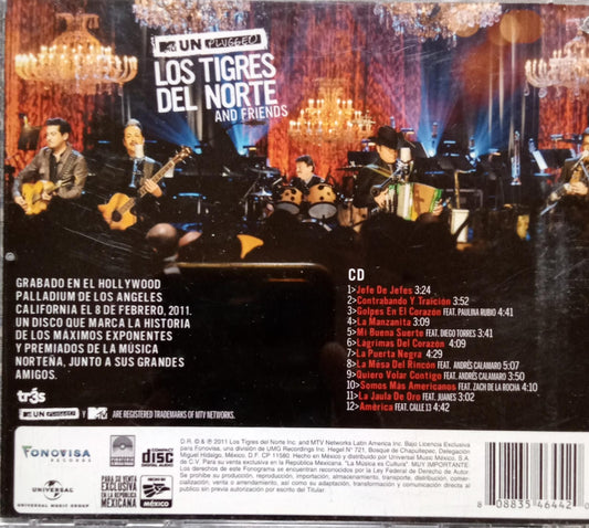 Los Tigres Del Norte – MTV Unplugged Los Tigres Del Norte & Friends. CD excelente estado.