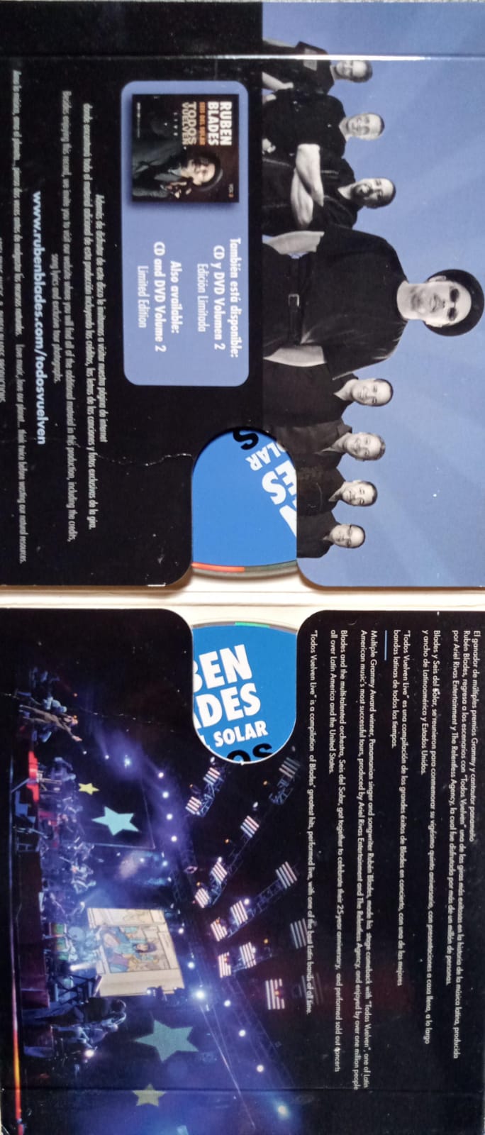 Ruben Blades, Seis Del Solar – Todos Vuelven-Live Vol 1. Cd doble excelente estado.