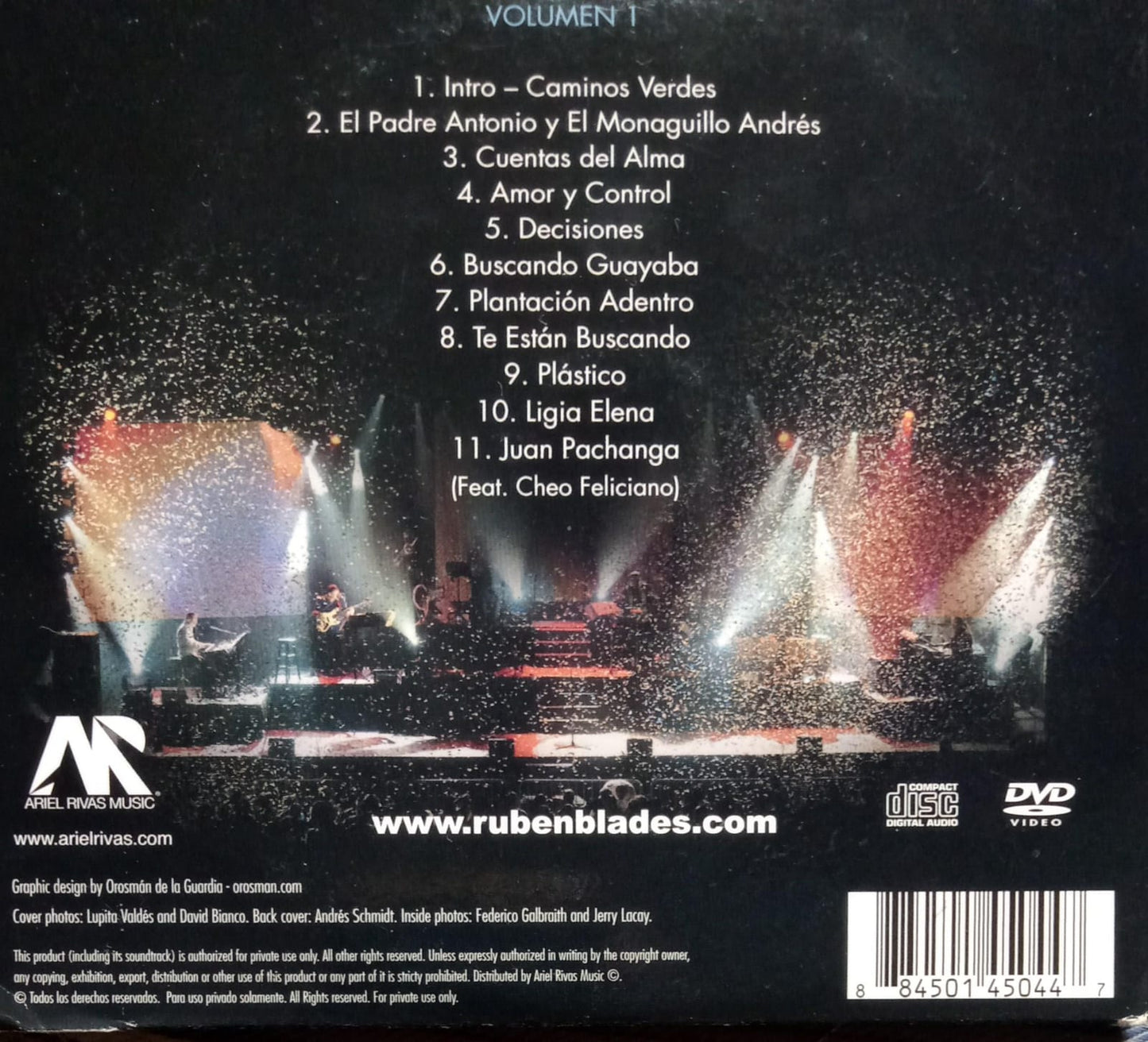 Ruben Blades, Seis Del Solar – Todos Vuelven-Live Vol 1. Cd doble excelente estado.