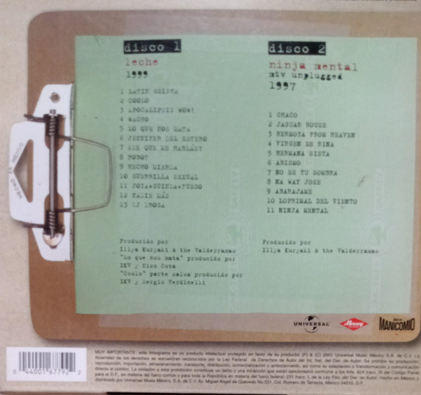 Illya Kuryaki & The Valderramas – Crazy Pack 2. Cd doble buen estado.