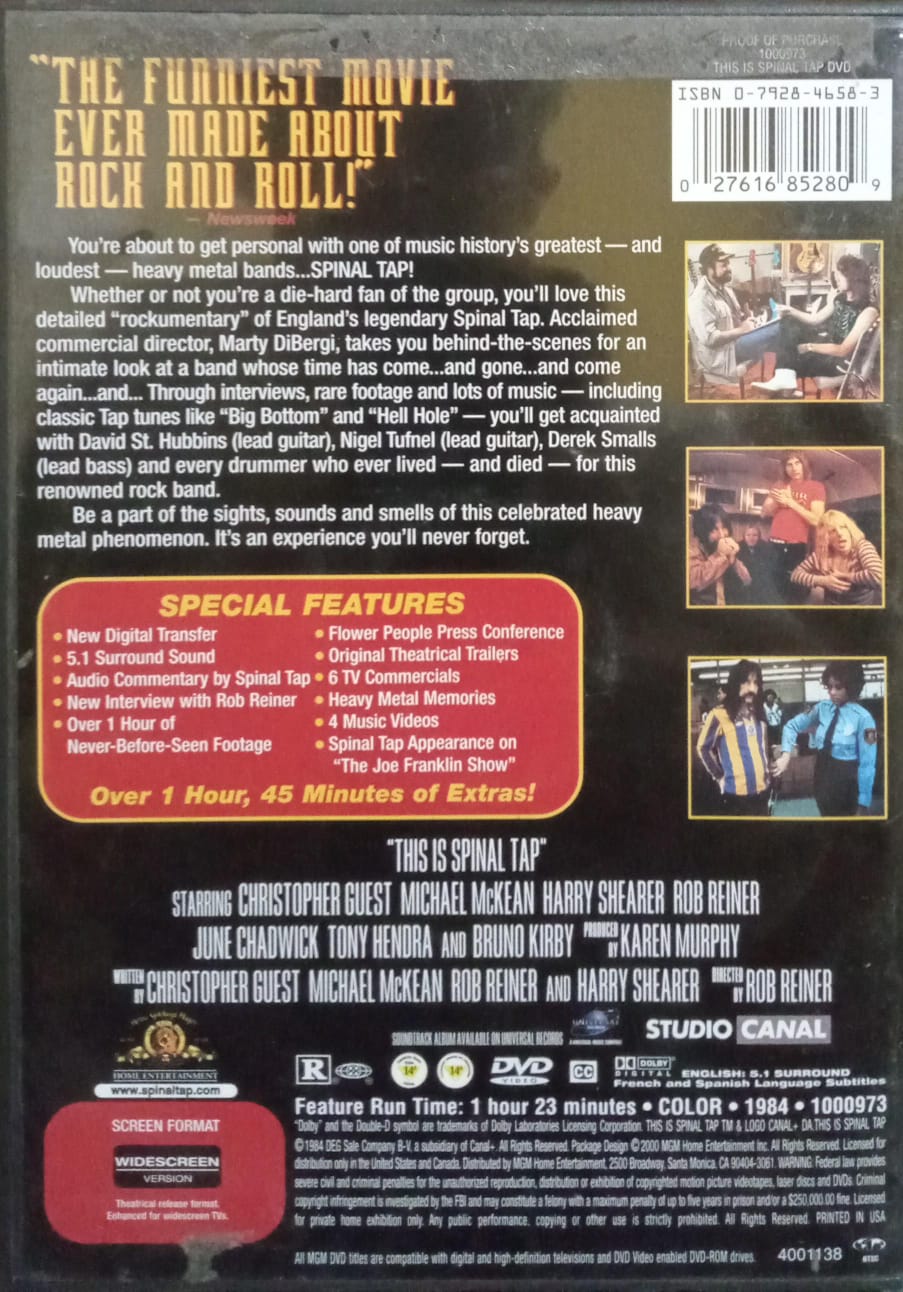 This Is Spinal Tap. DVD.