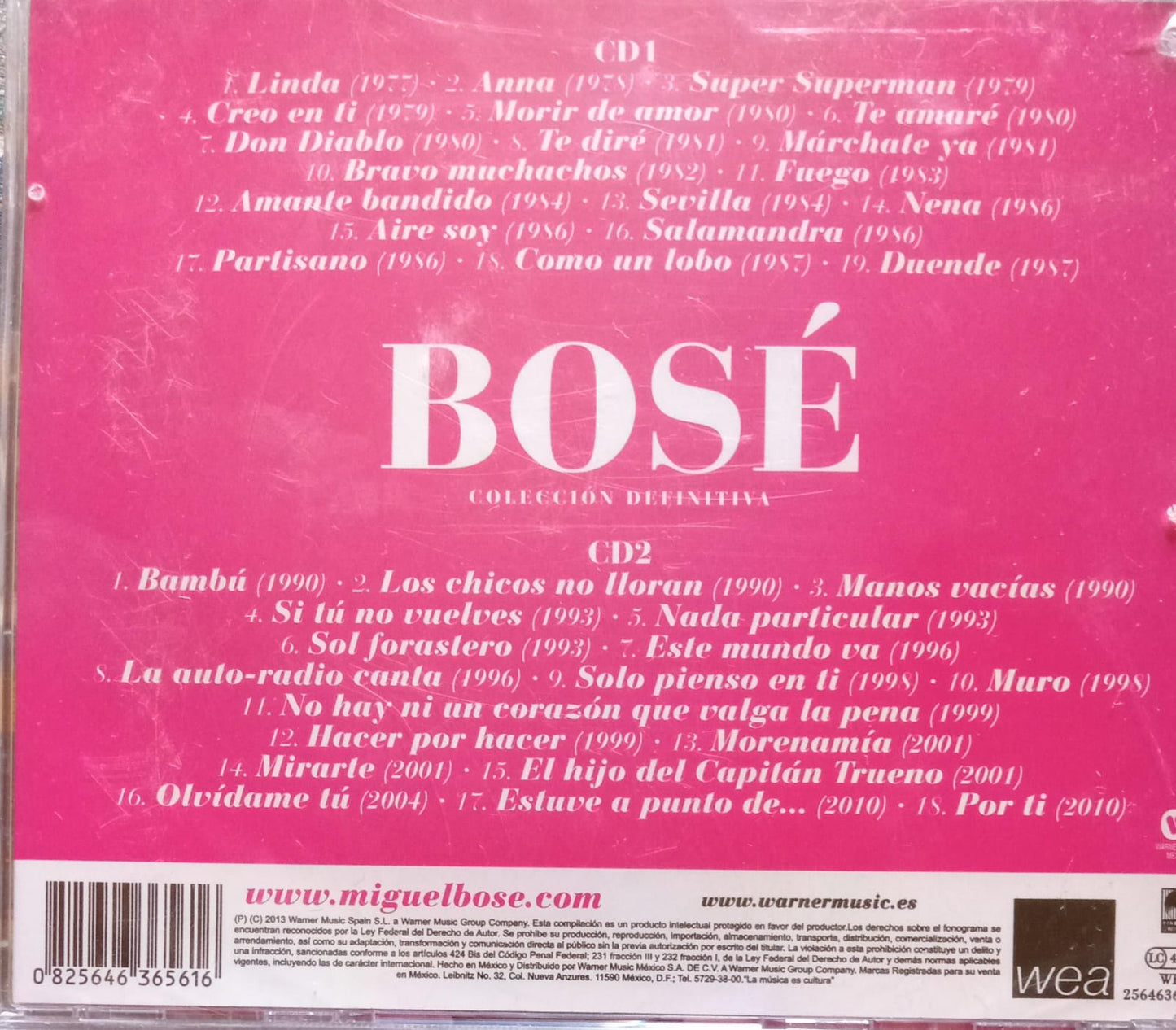 Miguel Bosé – Colección Definitiva. CD doble nuevo.