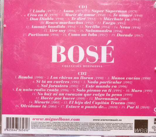 Miguel Bosé – Colección Definitiva. CD doble nuevo.