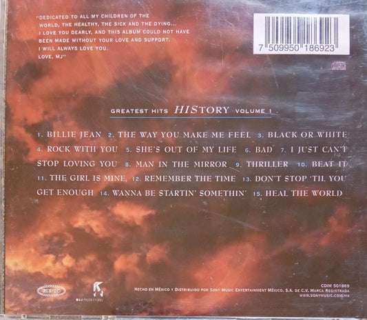 Michael Jackson – Greatest Hits - HIStory Volume I. Cd buen estado.