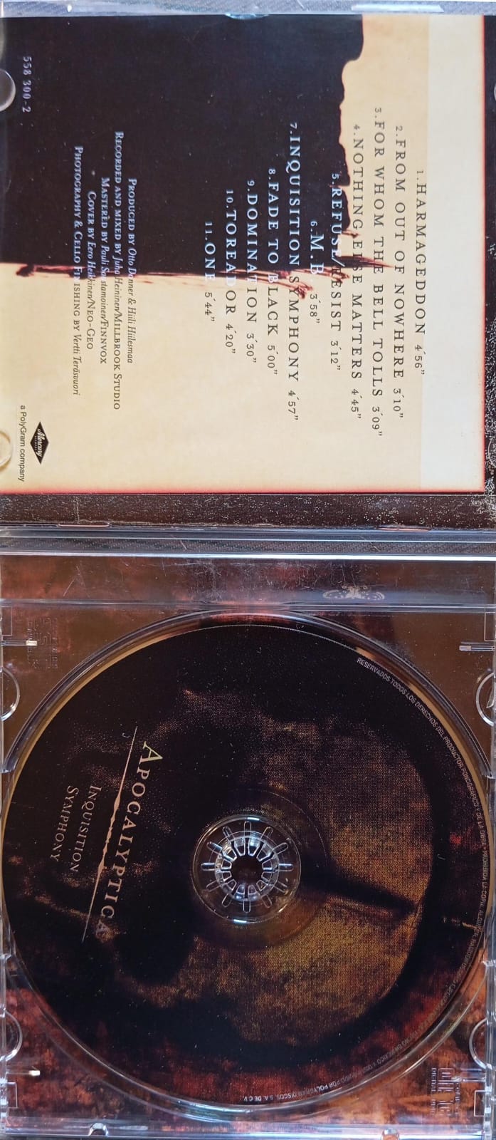 Apocalyptica – Inquisition Symphony. CD nacional. Buen estado.