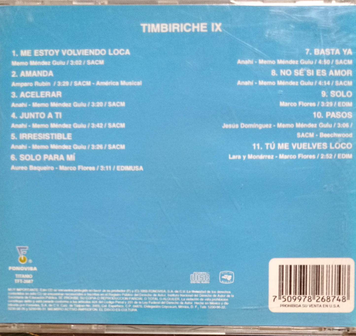 Timbiriche – IX. Cd buen estado.