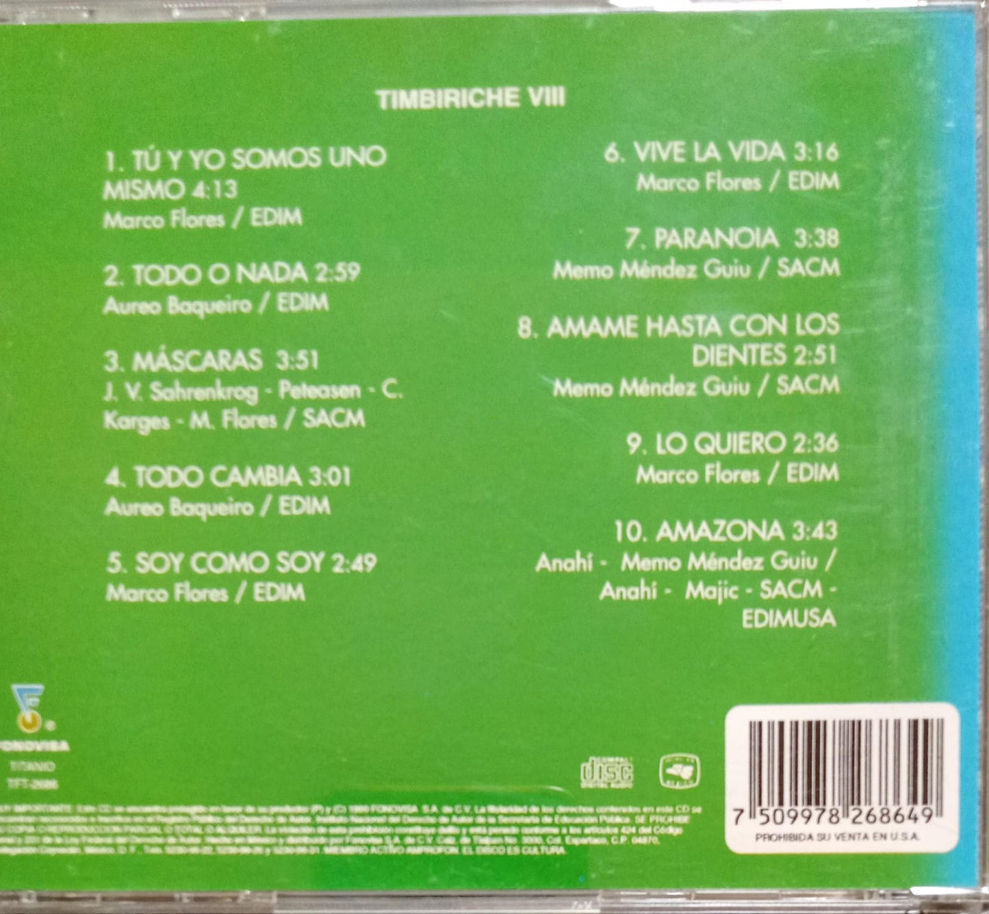 Timbiriche – VIII. CD buen estado.