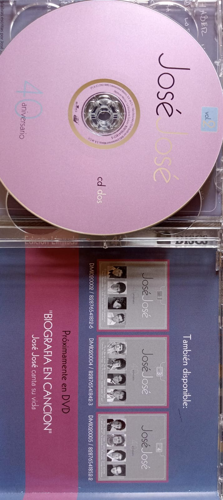 José José – 40 Aniversario Vol. 2. Cd doble buen estado.