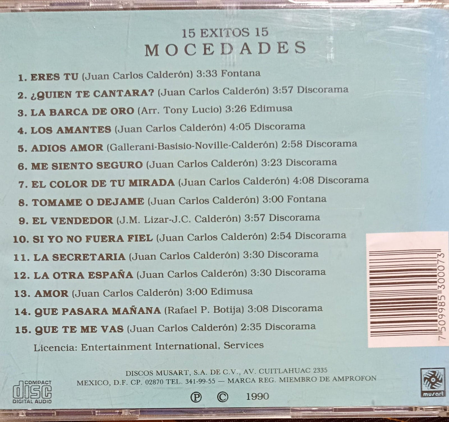 Mocedades – 15 Exitos 15. Cd buen estado.