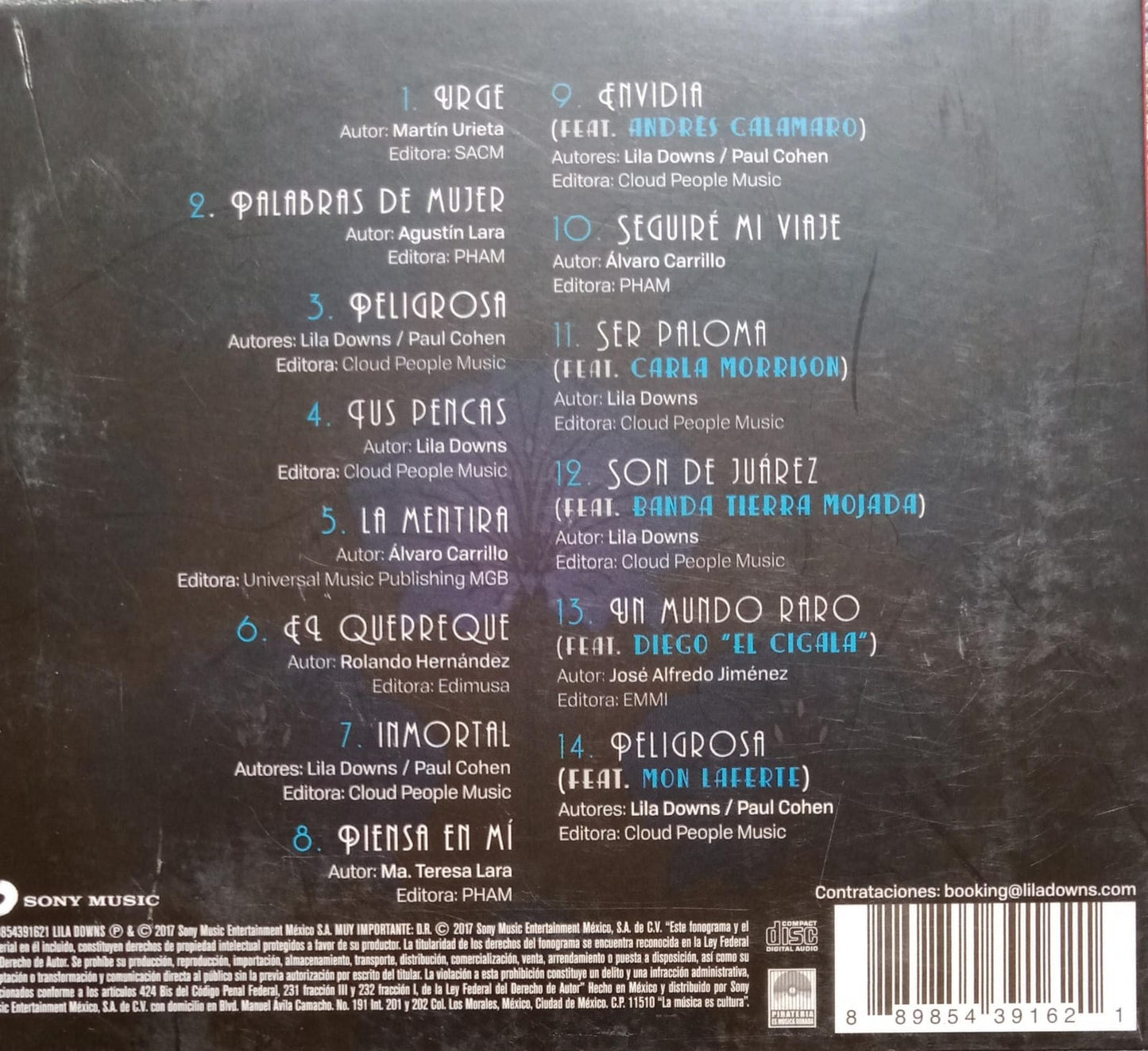 Lila Downs – Salón, Lágrimas y Deseo. Cd buen estado.