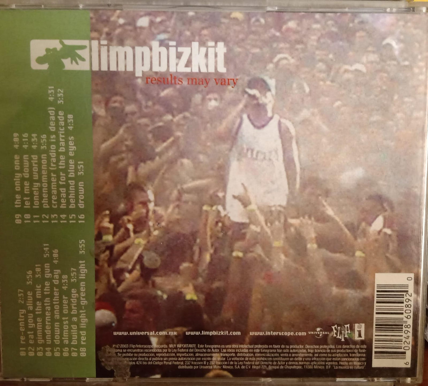 Limp Bizkit – Results May Vary (CD Nacional, en buen estado). tienda de discos en méxico formato muerto